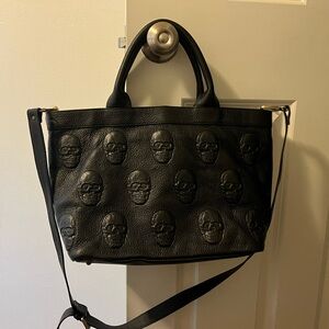Iopelle medium skull leather tote.